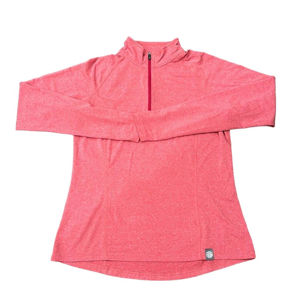 REI Women's Lightweight Base Layer Half-Zip Top Red Space Dye Size L